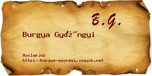 Burgya Gyöngyi névjegykártya